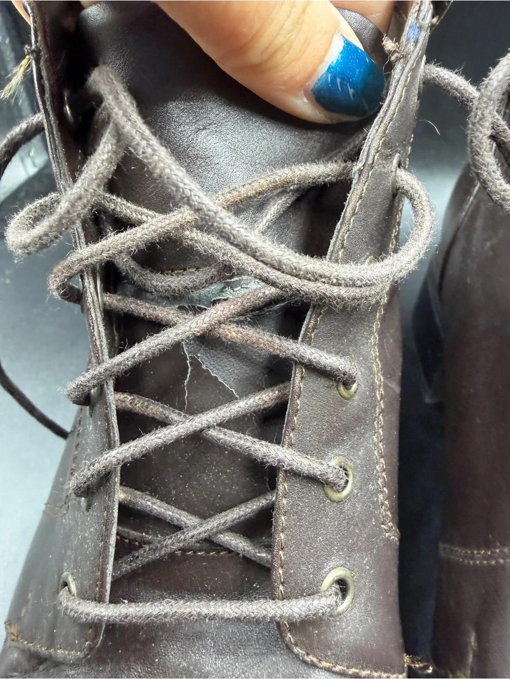 Classic elements Brown Leather Lace-Up Ankle Boots